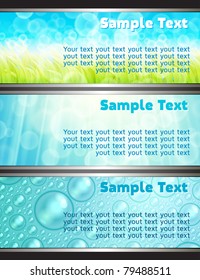 vector set of nature bright backgrounds with lighting