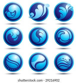 Vector set of nature water icons