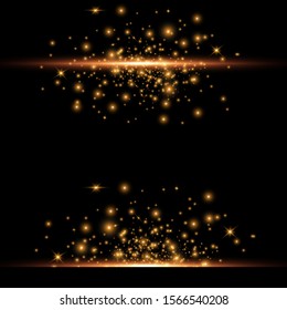 vector set of neon laser glow light . horizontal gleaming line flash effect on transparent. Decorative colorful highlight design detail for text ads and titles.