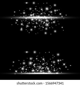 vector set of neon laser glow light . horizontal gleaming line flash effect on transparent. Decorative colorful highlight design detail for text ads and titles.