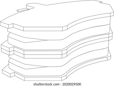 Vector set of new car break pads - replacement kit for disk breaks