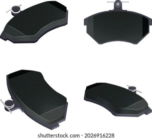 Conjunto de vectores de las nuevas almohadillas de rotura de coches para la vista 3d de reemplazo