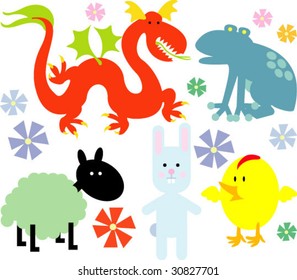 vector set of new geo animals 27