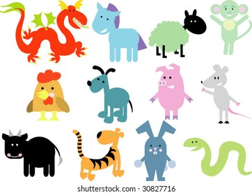 vector set of new geo animals 32