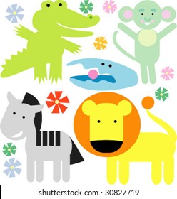 vector set of new geo animals 33