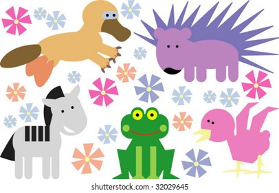 vector set of new geo animals 37