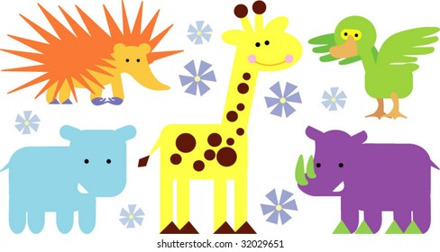 vector set of new geo animals 39