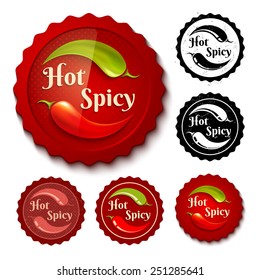 Vector set of new and retro chili stamps