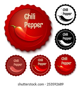 Vector set of new and retro chili stamps