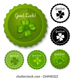 Vector set of new and retro clover stamps