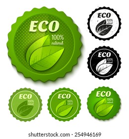 Vector set of new and retro eco stamps