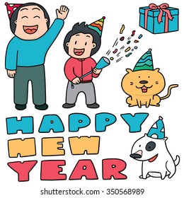 vector set of new year celebration