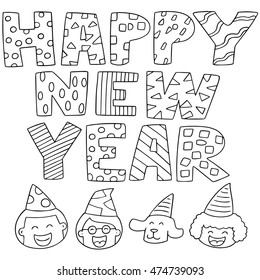 vector set of new year celebration
