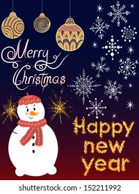 Vector set of new year and christmas elements