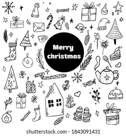 Vector set New Year, Christmas, holiday, gifts
