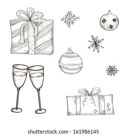 Vector Set of New Year Sketch
