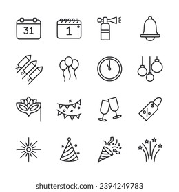 Vector set of new years icon
