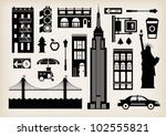 Vector set of New York city icons