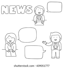 vector set of news announcer