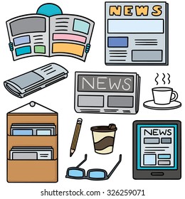 vector set of newspaper