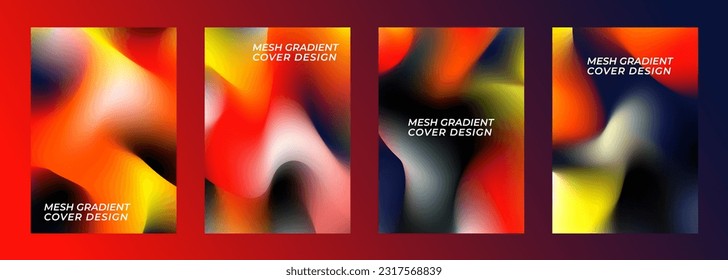 Vector set night light mesh gradient cover design, for cover, brochure, flyer, background, magazine, catalog, etc. 
fall collections
