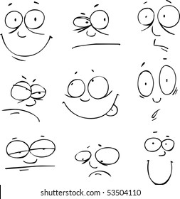 Vector set of nine face