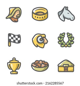 Vector Set of Nomad competition Bayga Icons.