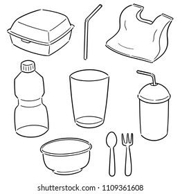 vector set of non-biodegradable product