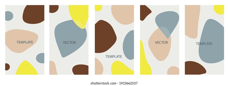 Vector set of non-ordinary backgrounds in minimalistic trendy style for story and social media design template