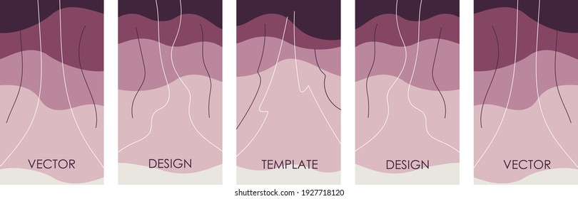 Vector set of non-ordinary backgrounds in minimalistic trendy style for story and social media design template