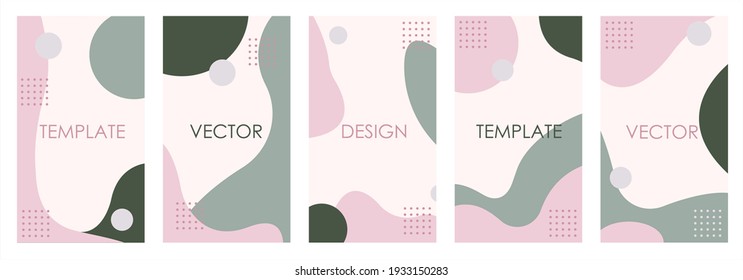 Conjunto de vectores de orígenes no comunes y corrientes con un estilo de moda minimalista para la plantilla de diseño de historias y medios sociales