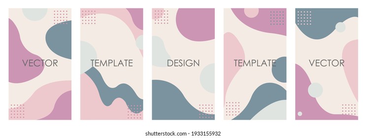 Vector set of non-ordinary backgrounds in minimalistic trendy style for story and social media design template