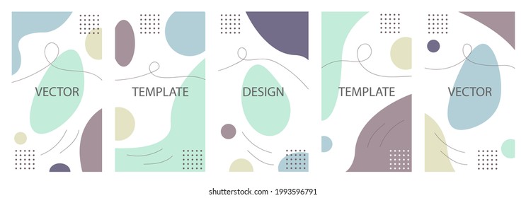 Vector set of non-ordinary backgrounds in minimalistic trendy style for story and social media design template