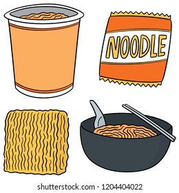 vector set of noodle