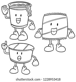 vector set of noodle