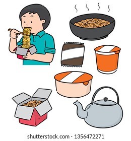 vector set of noodle