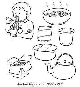 vector set of noodle
