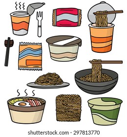 vector set of noodle