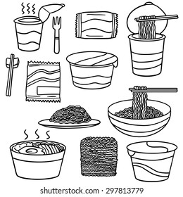 vector set of noodle