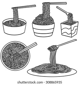 vector set of noodle