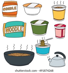 vector set of noodle