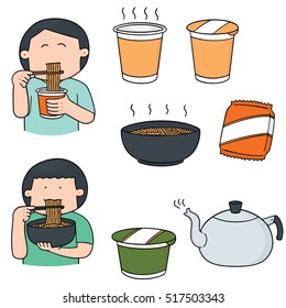 vector set of noodle