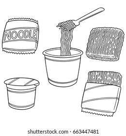 vector set of noodle