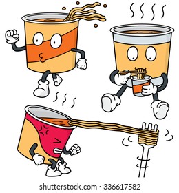 vector set of noodle cartoon