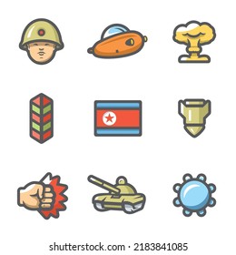 Vector Set of North Korea Icons.