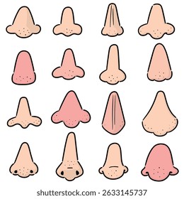 vector set of nose cartoon
