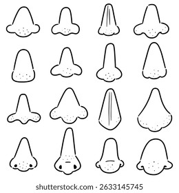 vector set of nose cartoon