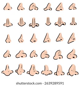 vector set of nose cartoon