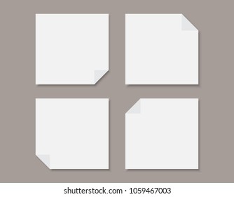 vector set of note papers.