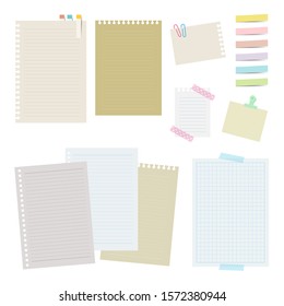 vector set of note papers